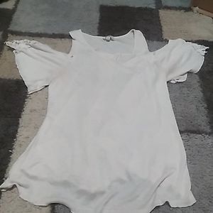 Laced Sleeves Cold Shoulder Blouse